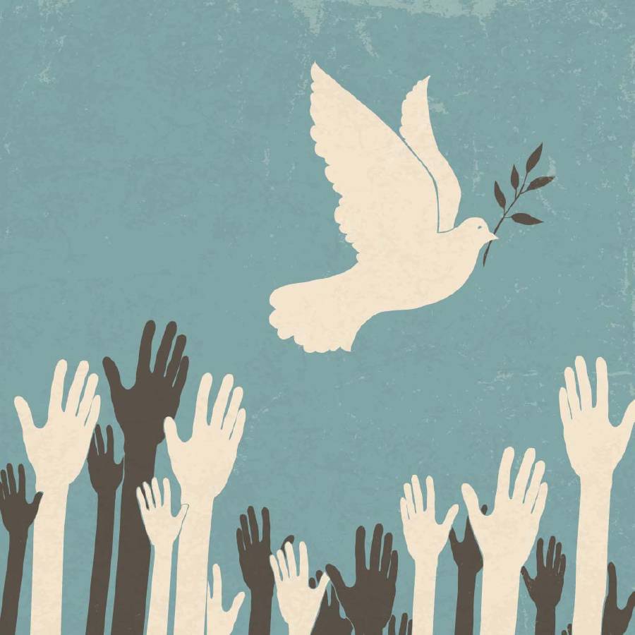 Children of America and Japan speak in the same voice of peace